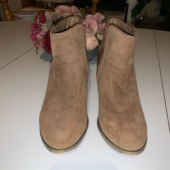 Glitter Embellished Heel Booties Sz 8 - Picture 4 of 12